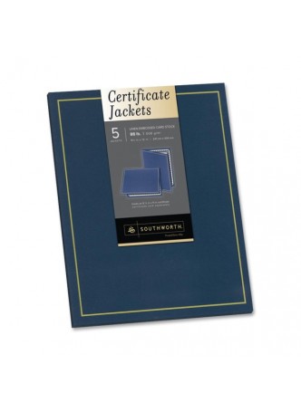 Certificate holder, Letter - 8.50" Width x 11" Sheet Size - Navy Blue - 5 / Pack - soupf6
